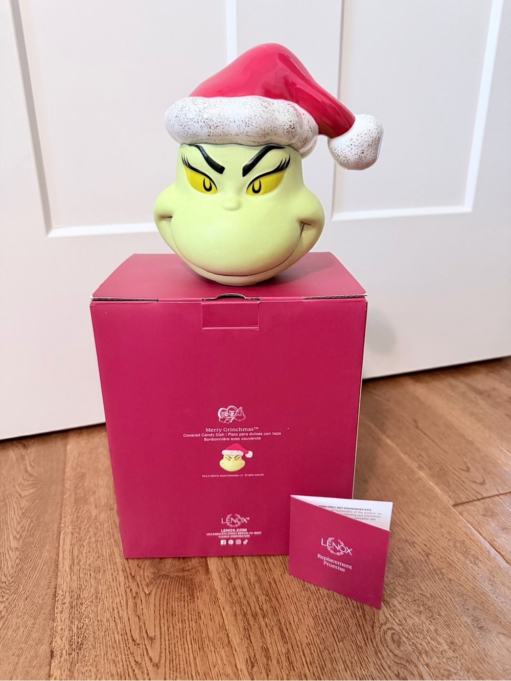 NEW Lenox Grinch covered candy dish holiday Christmas decoration whoville max